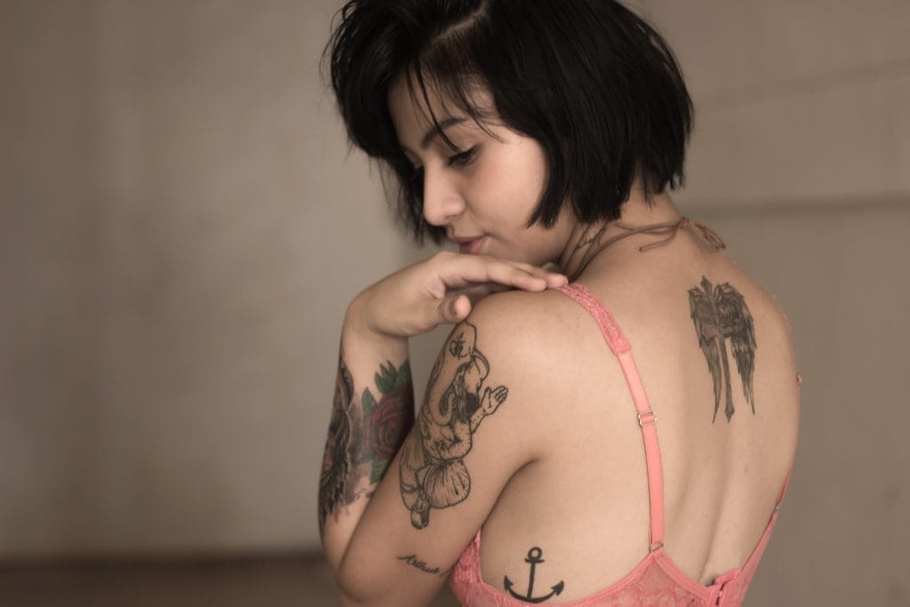 woman, tattoos, female