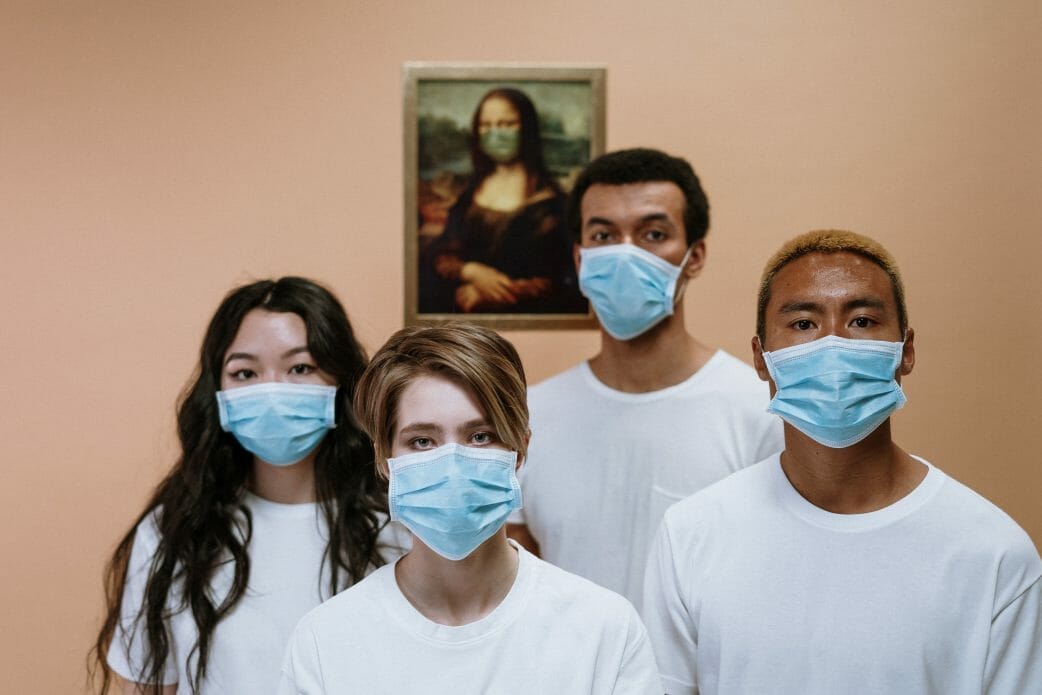 Health workers wearing face mask