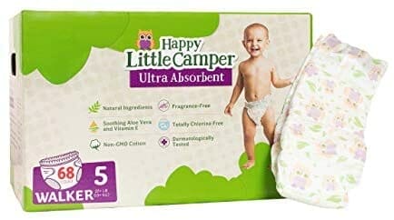 Happy Little Camper Natural Diapers, Size 5 (+27lbs) - Disposable Cotton  Baby Diapers with Aloe, Ultra-Absorbent, Hypoallergenic and Fragrance Free  for Sensitive Skin, 68 Count : Amazon.sg: Health, Household & Personal Care
