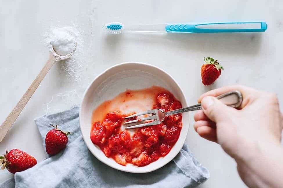 Strawberries and Baking Soda Mash