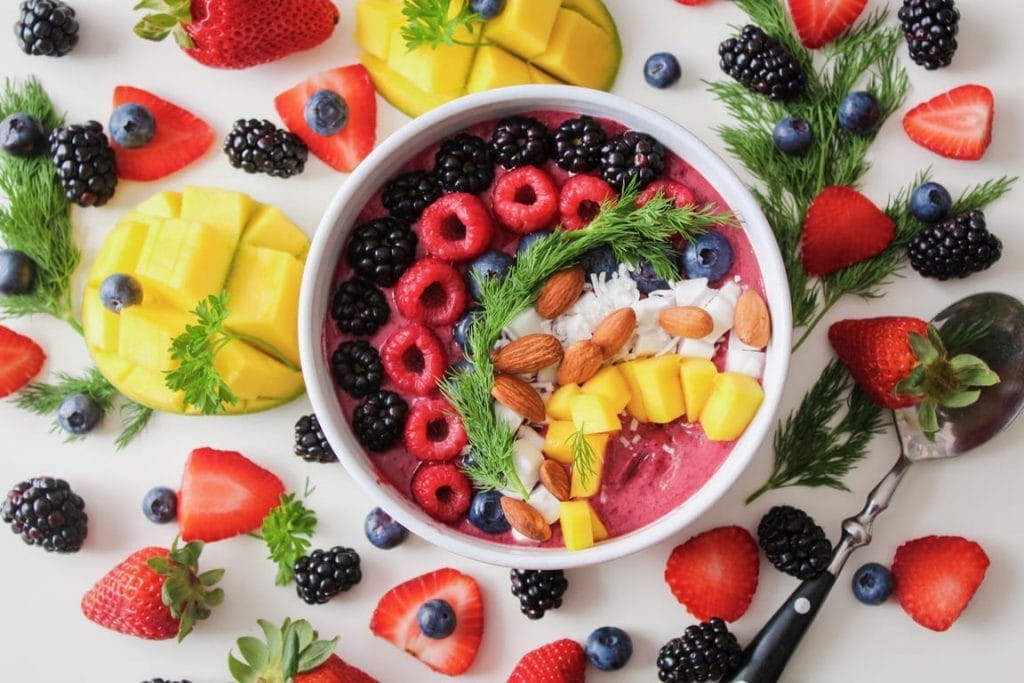 Top view photo of food dessert
